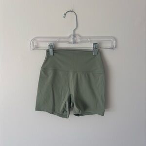 Sage Green Athletic Biker Shorts